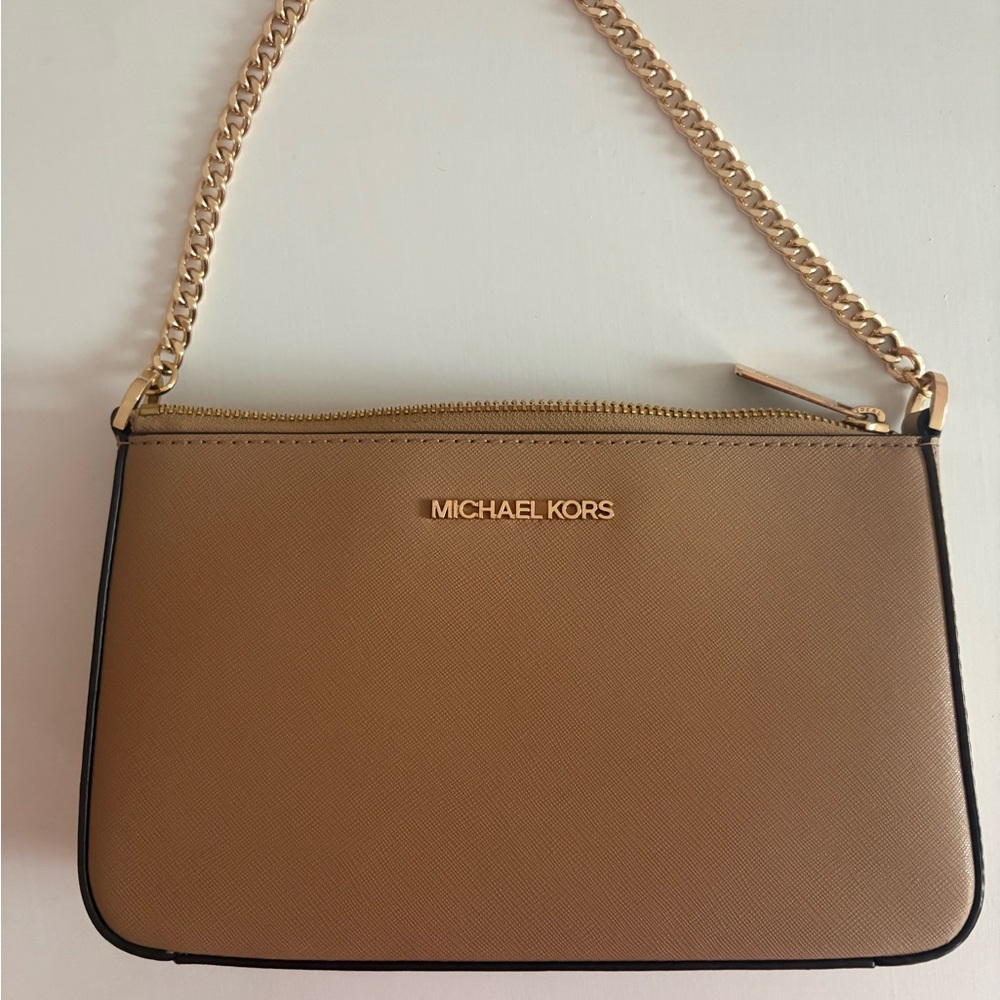 Michael Kors Brown Crossbody Bag with Gold Chain